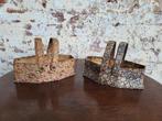 2 oude brocante Franse kadomandjes/ bakjes/ allegonda, Ophalen of Verzenden