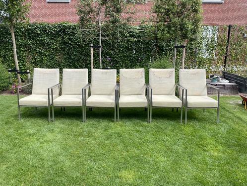 4 Seasons Outdoor Lado tuinstoel 6x, Tuin en Terras, Tuinstoelen, Gebruikt, Rvs, Stapelbaar, Ophalen