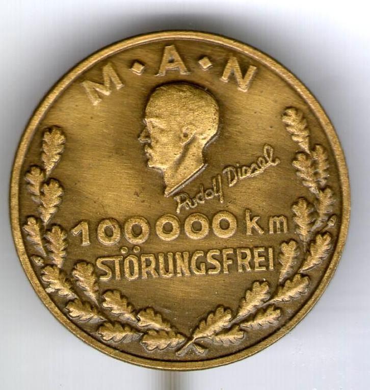 M.A.N. 100000 KM koper. vrachtwagen speldje( E_022 ), Verzamelen, Speldjes, Pins en Buttons, Zo goed als nieuw, Speldje of Pin