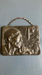 Bronzen plaquette Constantin Meunier mijnwerker, Antiek en Kunst, Ophalen of Verzenden