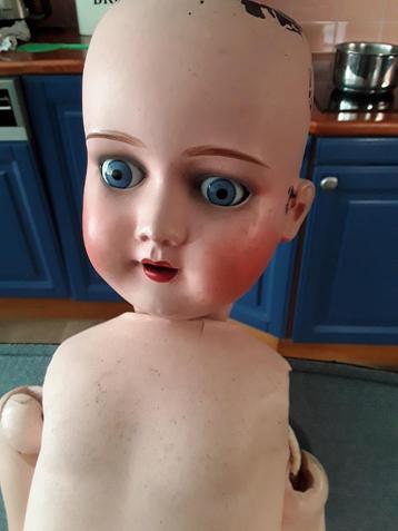 antieke pop. pop papier mache beschikbaar voor biedingen