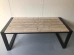 Eettafel met robuust stalen frame, steigerhout (TIP!), Overige materialen, Industrieel, staal,  steigerhout, eiken, Tafelblad