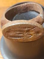 Bronzen ring met voorstelling - Ringmaat 19, Sieraden, Tassen en Uiterlijk, Ringen, Ophalen of Verzenden, 19 tot 20, Zilver, Dame