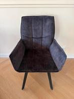 Zes antraciete eetkamerstoelen De Bommel, Ophalen, Zo goed als nieuw, Vijf, Zes of meer stoelen, Stof