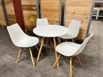 5-delige set wit/beuken/zwart 1 tafel met 4 stoelen, Huis en Inrichting, Tafels | Bijzettafels, Ophalen, Overige materialen, Gebruikt