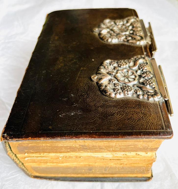 Antieke Staten Bijbel 1867 Met Dubbele Zilveren Sloten, Antiek en Kunst, Antiek | Boeken en Bijbels, Ophalen of Verzenden