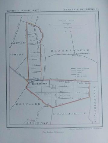 AG15 / Litho van J. Kuyper uit 1868 van Benthuizen ZH beschikbaar voor biedingen