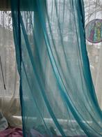 lichtblauwe glasgordijnen, Huis en Inrichting, Stoffering | Gordijnen en Lamellen, Blauw, 100 tot 150 cm, 150 tot 200 cm, Gebruikt