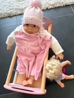 Baby crib with two dolls, Ophalen of Verzenden, Zo goed als nieuw, Babypop
