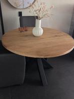 Eiken ronde tafel , eettafel rond, Huis en Inrichting, Tafels | Eettafels, Ophalen, Rond, Zo goed als nieuw, Vier personen