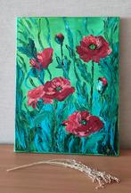 Handgeschilderd schilderij met klaprozen, acryl (30 × 40 cm), Ophalen