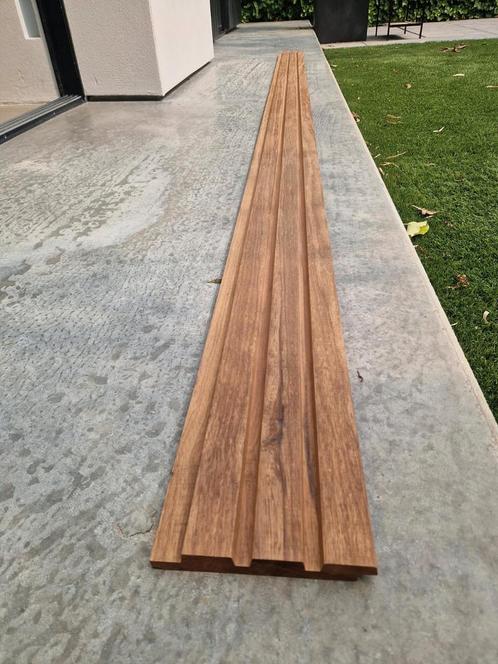 Restpartij Fraké planken, triple blokprofiel, 305 cm lang, Doe-het-zelf en Verbouw, Hout en Planken, Nieuw, Plank, Overige houtsoorten