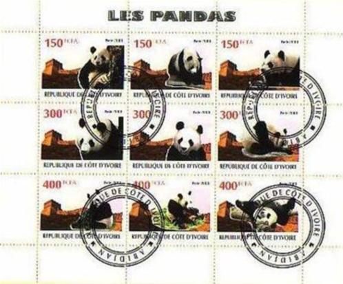 Panda's - Cote D'Ivoire 2009 - Gestempeld, Postzegels en Munten, Postzegels | Thematische zegels, Gestempeld, Dier of Natuur, Verzenden