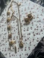 Goudkleurige set 3 delig alpha jewel franse bloem, Ophalen of Verzenden, Nieuw, Goud, Overige materialen