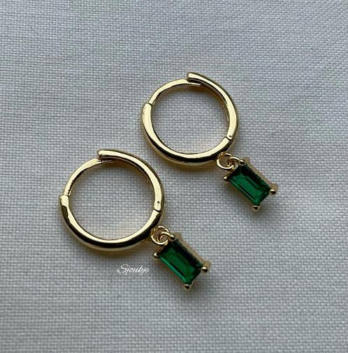 Oorbellen goud zilver NIEUW Swarovski kristal ketting parel, Sieraden, Tassen en Uiterlijk, Oorbellen, Nieuw, Hangers, Goud, Groen