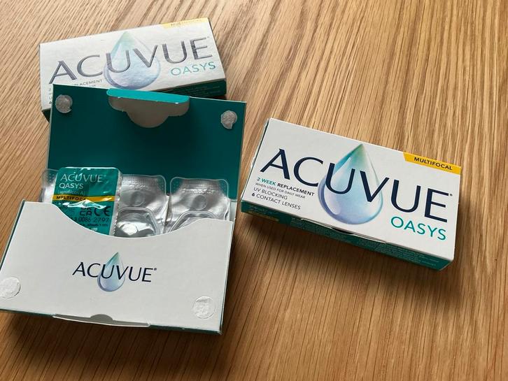 Multifocale contactlenzen, 2 weeks, -2,50 en +1,75 Acuvue, Sport en Fitness, Gezondheidsproducten en Wellness, Nieuw, Overige typen
