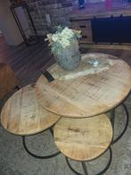 3-delige salon tafels - set, Huis en Inrichting, Tafels | Bijzettafels, Minder dan 45 cm, Minder dan 55 cm, Gebruikt, Rond