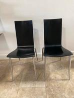 2 Vintage Phillip Starck Stoelen - Houten Zitting, Gebruikt, Twee, Zwart, Ophalen of Verzenden