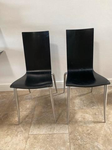 2 Vintage Phillip Starck Stoelen - Houten Zitting beschikbaar voor biedingen