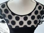Shirt Kant polkadot zwart L, Zwart, Maat 42/44 (L), Ophalen of Verzenden, Zo goed als nieuw