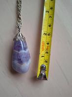 Vintage Amethist Hanger met Doublé Ketting, Sieraden, Tassen en Uiterlijk, Antieke sieraden, Ophalen of Verzenden, Met edelsteen