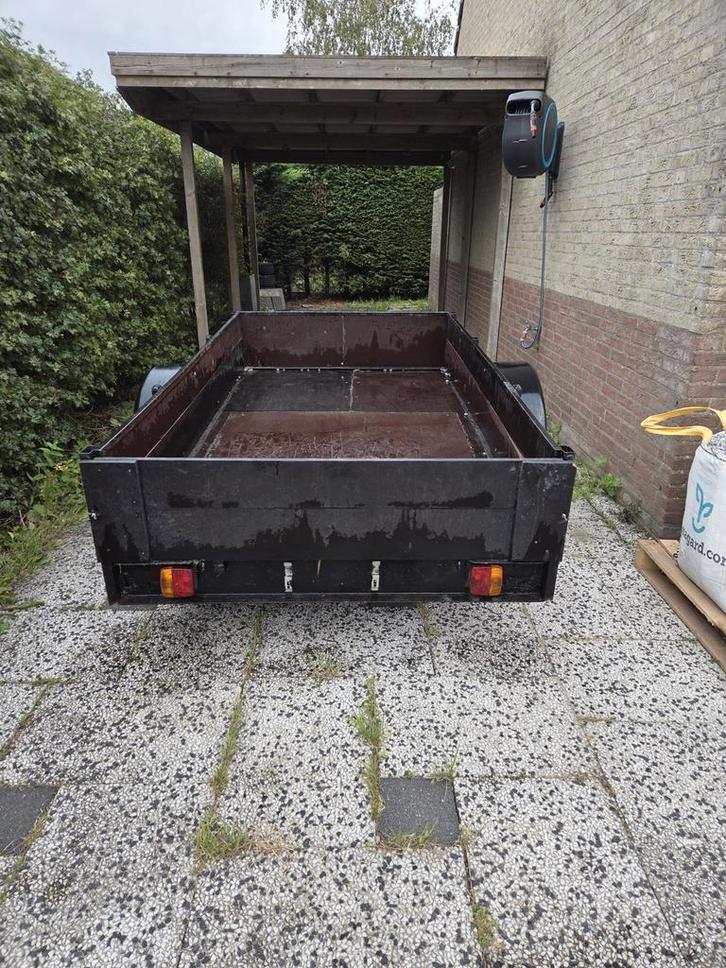 Diepe aanhanger met verwijderbare achterplaat, wit kenteken, Auto diversen, Aanhangers en Bagagewagens, Gebruikt, Ophalen