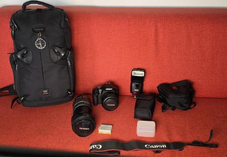 Canon EOS 500D digitale spiegelreflexcamera met 2 lenzen enz, Audio, Tv en Foto, Fotocamera's Digitaal, Zo goed als nieuw, Spiegelreflex