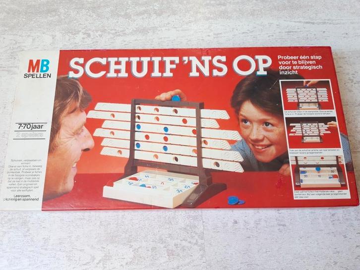 Mooi spel Schuif eens op 'ns, Hobby en Vrije tijd, Gezelschapsspellen | Overige, Zo goed als nieuw, Een of twee spelers, Ophalen of Verzenden