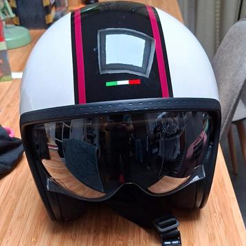 Witte retro brommerhelm - Maat M beschikbaar voor biedingen