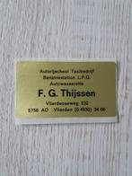 sticker Autorijschool taxibedrijf F.G Thijssen, Ophalen of Verzenden, Zo goed als nieuw, Bedrijf of Vereniging