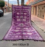 Vintage vloerkleed, marokkaans tapijt paarse 366x190 cm, Ophalen of Verzenden, Nieuw, Rechthoekig, 200 cm of meer