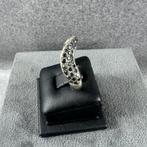 Gouden Ring | 18k* | 6g |witte+zwarte brilj |17,25 | 338044, Sieraden, Tassen en Uiterlijk, Gebruikt, Ophalen of Verzenden, 17 tot 18