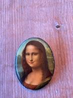 Ronde broche / dasspeld / klemmetje. Mona Lisa. Ovaal., Sieraden, Tassen en Uiterlijk, Broches, Overige materialen, Minder dan 4 cm
