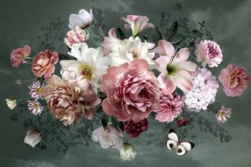 Pioenrozen boeket fotobehang VINYL, Bloemen, Ook op maat! beschikbaar voor biedingen