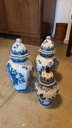 Delfts Blauw Vaas met Deksel - Set van 3, Antiek en Kunst, Antiek | Vazen, Ophalen