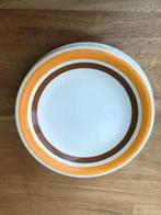 Vintage ontbijtborden, oranje/bruin, jaren 70, Huis en Inrichting, Keuken | Servies, Gebruikt, Ophalen of Verzenden, Bord(en)