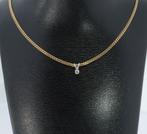 Solitair diamant 14k wit gouden dames ketting hanger, Ophalen of Verzenden, Zo goed als nieuw, Met edelsteen, Info@voordeelsieraden.nl