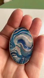 Vintage blauwe broche, Ophalen of Verzenden, Zo goed als nieuw, Blauw, Overige materialen