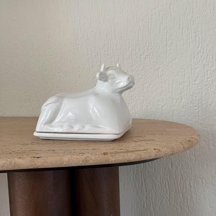 Vintage porseleinen koe botervloot, Antiek en Kunst, Antiek | Porselein, Ophalen of Verzenden