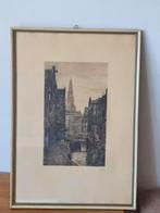 Ets Jan Boon oude zijds kolk Amsterdam 1905, Antiek en Kunst, Kunst | Etsen en Gravures, Ophalen