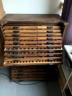 Originele letterzetkast | 20 letterbak-laden, Antiek en Kunst, Antiek | Meubels | Kasten, Ophalen