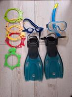 Leuke kinder snorkelset verstelbaar met duikringen setje., Watersport en Boten, Ophalen of Verzenden, Gebruikt, Snorkelset
