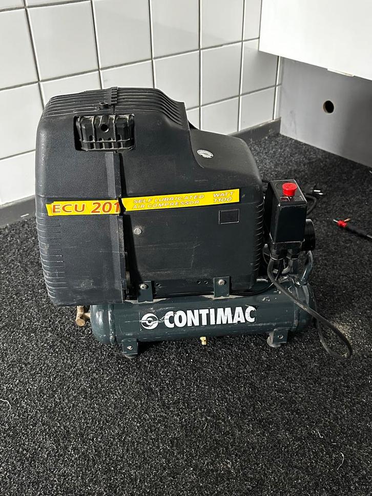 Contimac compressor ECU 201, Doe-het-zelf en Verbouw, Compressors, Gebruikt, 25 tot 100 liter, 200 tot 400 liter/min, Olievrij
