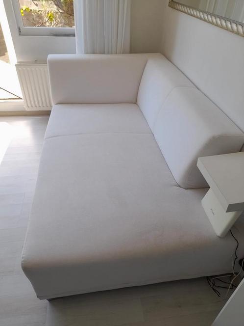 @D: trendy witte 3-persoons hoekbank, ophalen Amsterdam, Huis en Inrichting, Slaapkamer | Slaapbanken, Zo goed als nieuw, 200 cm
