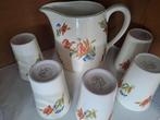 Melkkan en 5 bekers, vintage., Antiek en Kunst, Antiek | Servies compleet, Ophalen