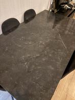 Eetkamertafel met stoelen, Gebruikt, Zwart, Ophalen of Verzenden, Vier