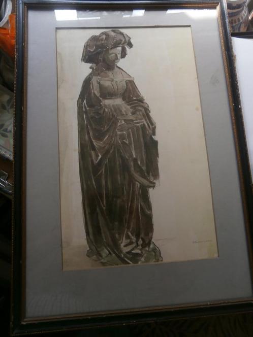 Paul SUURLAND, Mooie aquarel Vrouw in Exotisch gewaad, Antiek en Kunst, Kunst | Schilderijen | Klassiek, Ophalen