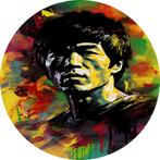 Bruce Lee portret Muurcirkel 60x60 Forex + Ophangsysteem, Huis en Inrichting, Woonaccessoires | Schilderijen, Tekeningen en Foto's