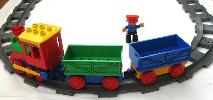 Lego Duplo Duwtrein Met Rails En Conducteur, Kinderen en Baby's, Speelgoed | Duplo en Lego, Zo goed als nieuw, Duplo, Complete set