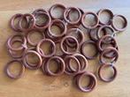 Gordijnringen donker Hout (roodbruin)  Ring voor roede 35 mm, Ophalen of Verzenden, Zo goed als nieuw, Bruin, Minder dan 100 cm